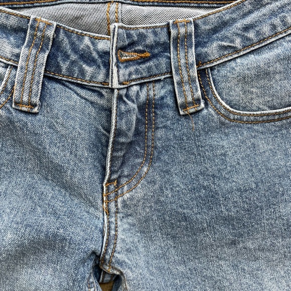 Ultra Low Rise Blue Flare Jeans for Women - Picture 5 of 10